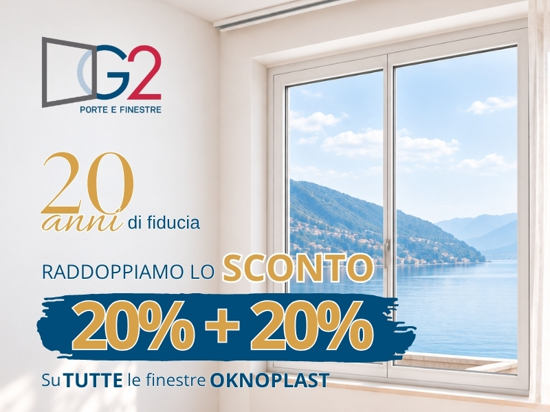 20 ANNI G2: SCONTO 20% + 20%